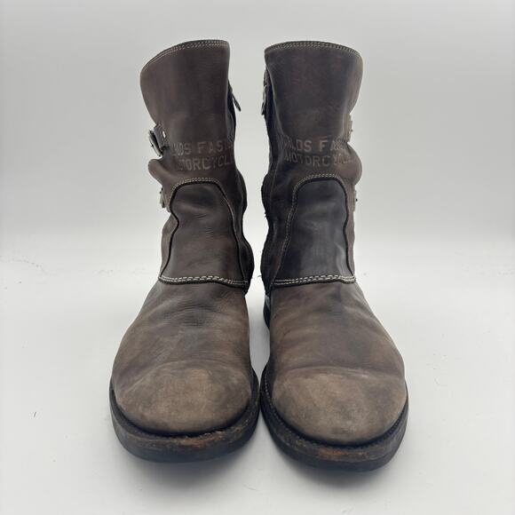 Triumph Paul Smith Brown Leather Buckle Motorcycle Boots Men's 42 Biker - Picture 2 of 15